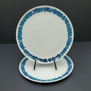 Corning Centura Evening Song Dinner Plates Blue Floral Band Dinner Plates